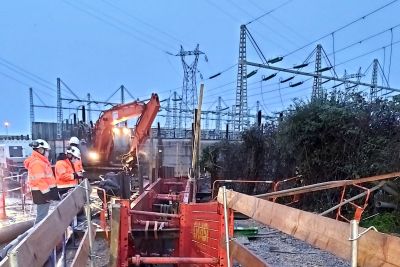 Llegada línea 225 kV a subestación